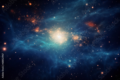 Illustration of galaxy with stars and space dust © standret