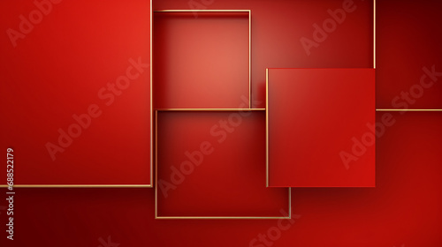 Abstract gold square shaped frames