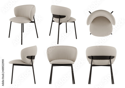 FREE PNG 3d chair isolated on transparent background. © Ad8