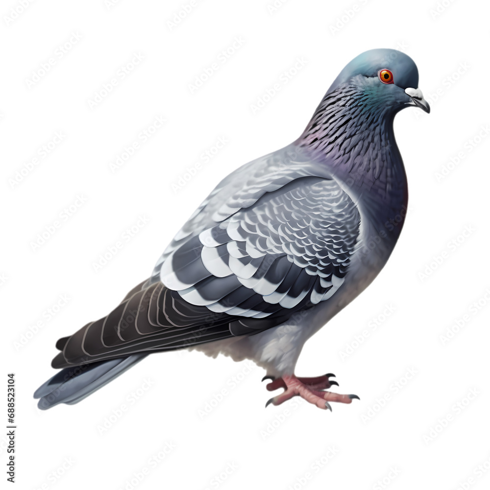 Gray dove isolated on transparent background
