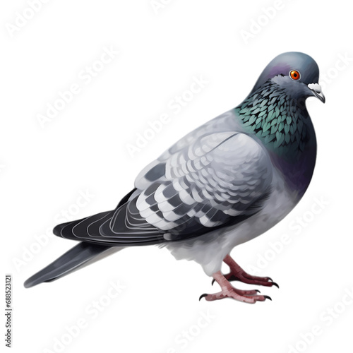 Gray dove isolated on transparent background