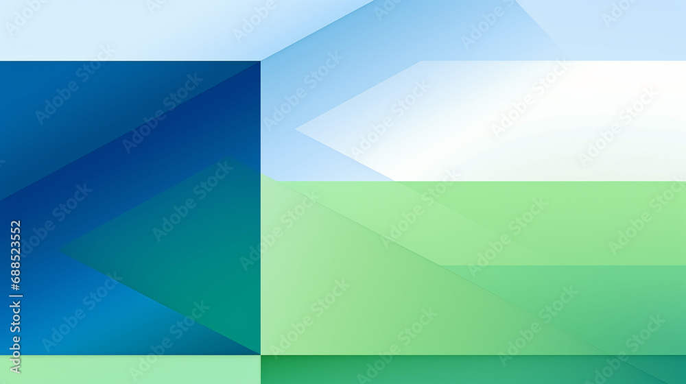Abstract green white and blue geometric color