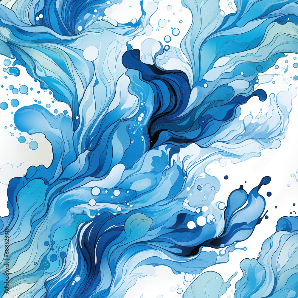 Blue Ink or smoke in water repeat pattern Blue Ink or smoke in water repeat pattern