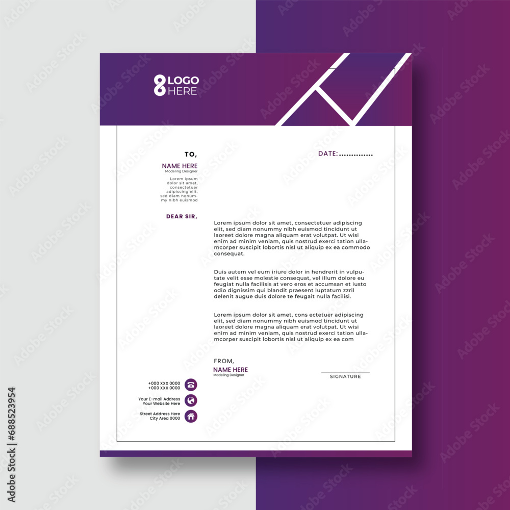 Streamlined and Chic Business Stationery letterhead design Streamlined and Chic Business Stationery letterhead design