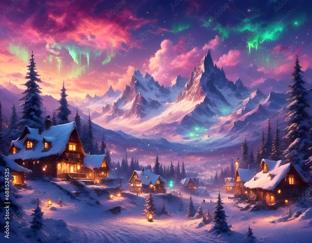 Wonderful Fairy Tale Christmas Scene AI Artwork