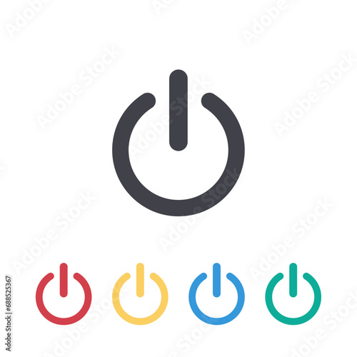 On and Off switch icon. Start button vector icon. Start icon. Power button icon 