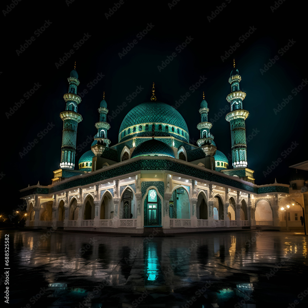Mosque at night in Kuala Terengganu- Malaysia