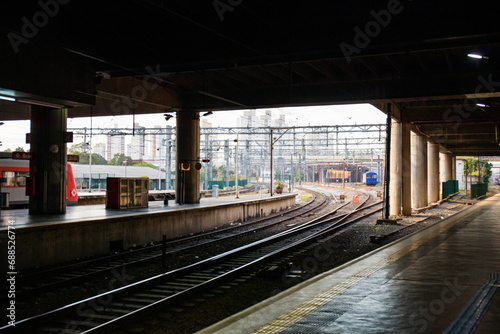 Inside view of the train station in São Paulo