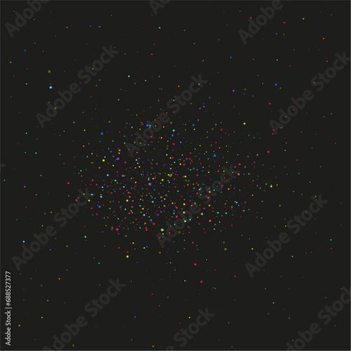 Ensemble de confettis colorés et festifs - Bannière pour la fête - Arrière-plan de fêtes - Motifs abstraits et décoratifs pour un événement ou un anniversaire - Décor joyeux - Fond noir