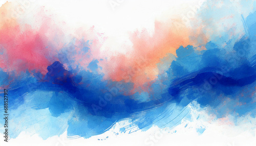 Colorful watercolor painting background, Colorful brush background on digital art concept, Generative AI. photo