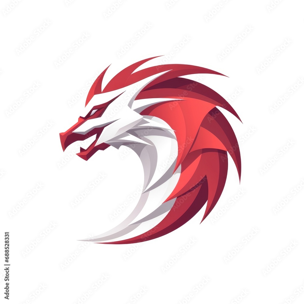 Simple graphic logo of dragon on white background. Simple graphic logo of dragon on white background.