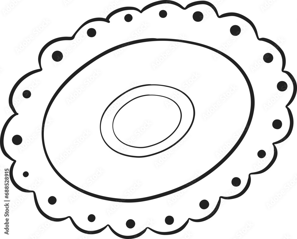 plate flower shape Cooking outline doodle plate flower shape Cooking outline doodle