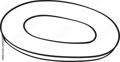 plate oval shape Cooking outline doodle