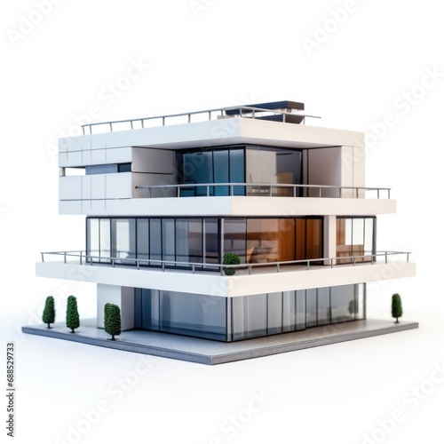 A model of a modern house on a white background.