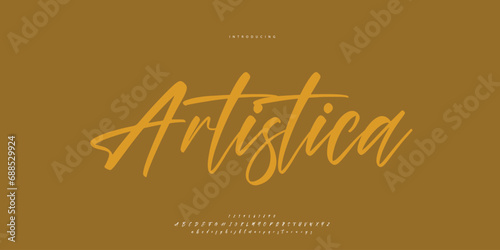 Abstract Fashion font alphabet. Minimal modern urban fonts for logo, brand etc. Typography Calligraphy typeface uppercase lowercase and number. vector illustration