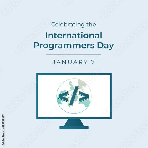 Code the Celebration. Vector Design Template for International Programmers Day.