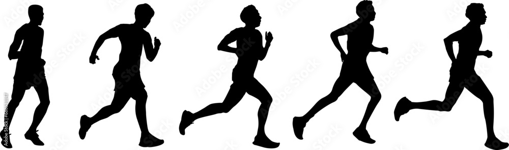 silhouette running man