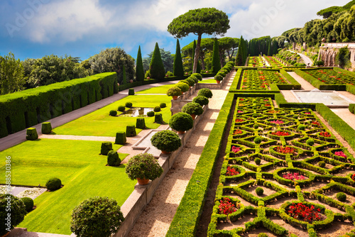 Fototapeta Naklejka Na Ścianę i Meble -  Park and landscape design of papal garden in Castel Gandolfo, Italy