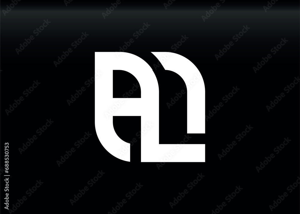 Monogram Letter AL Logo Design vector template