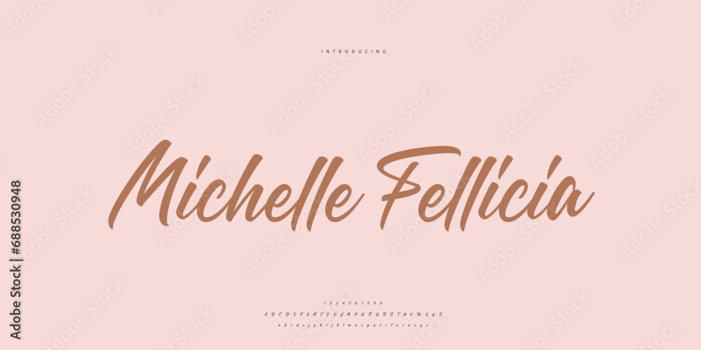 Abstract Fashion font alphabet. Minimal modern urban fonts for logo, brand etc. Typography Calligraphy typeface uppercase lowercase and number. vector illustration