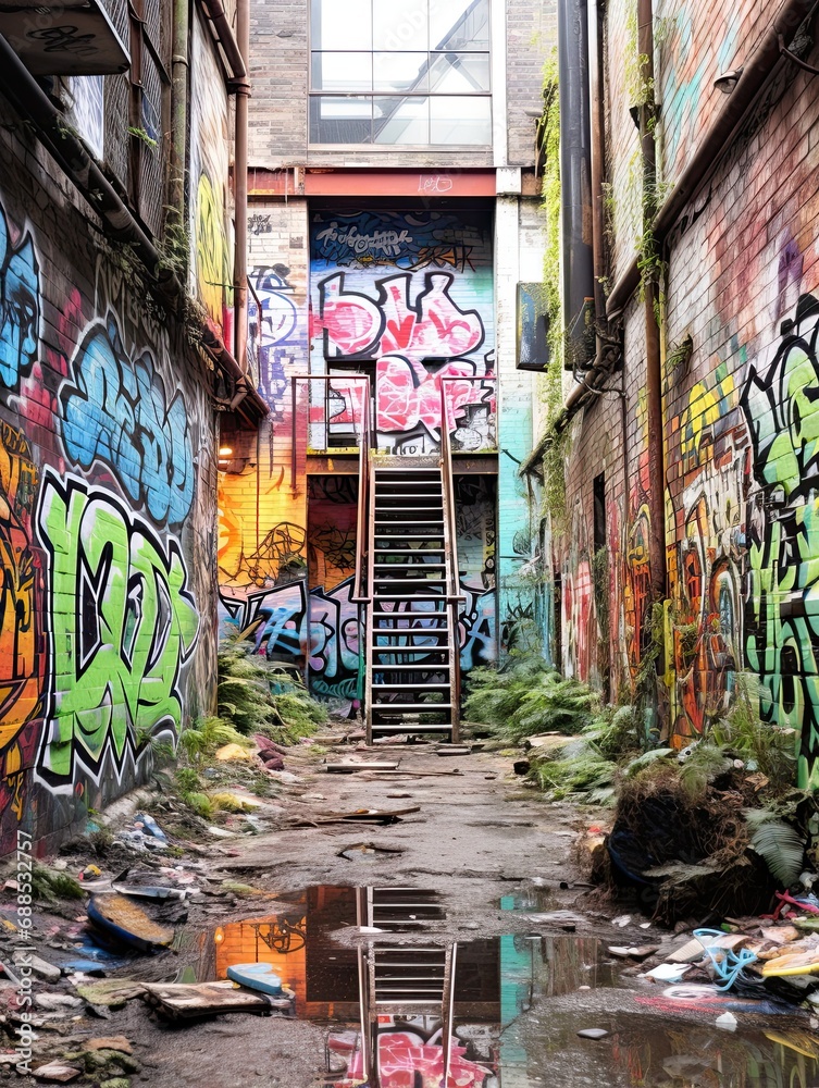 Obraz premium Urban Legends: Cutting-Edge Graffiti Tag Wall Art Unleashing the Spirit of Street Culture