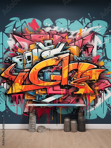 Expressive Graffiti-Style Typography Wall Art: Vibrant Fonts & Colors