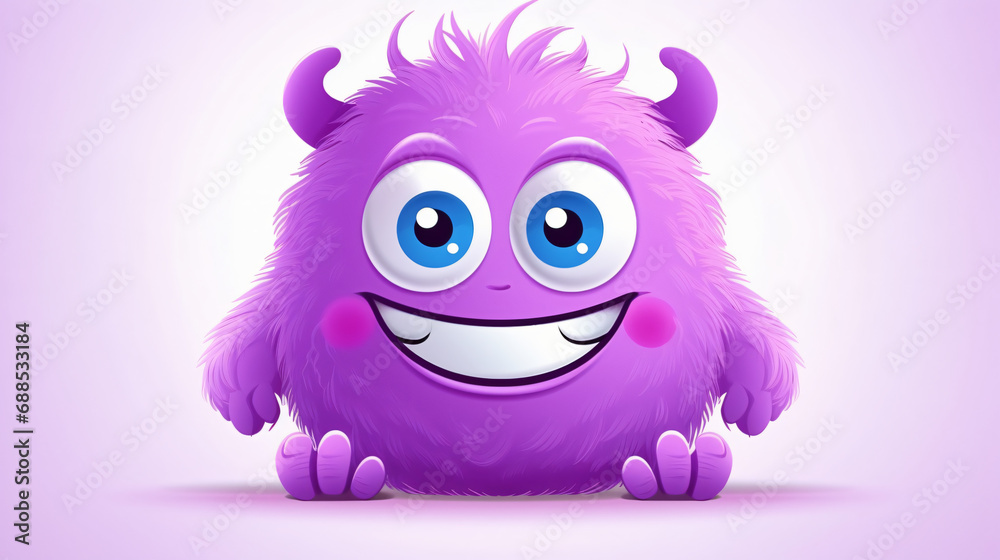 Cute Cartoon Purple Monster