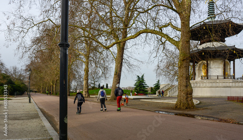 Wallpaper Mural The London Peace Pagoda Battersea Park is a 200-acre green space at Battersea in the London Torontodigital.ca