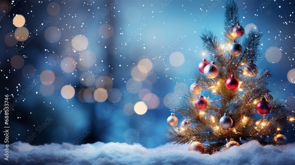 christmas tree and snow christmas tree and snow