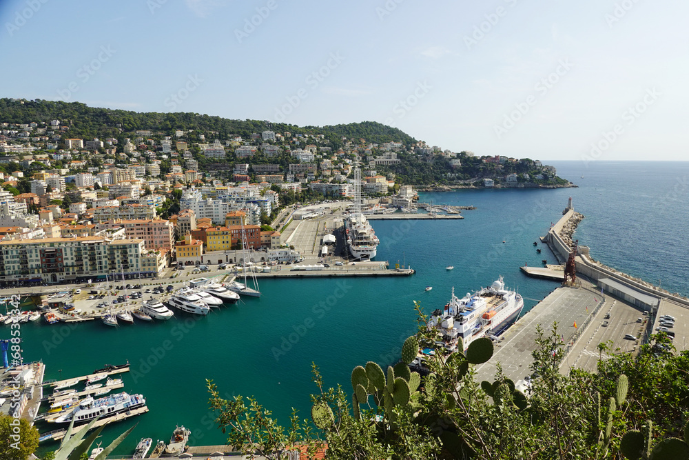 The panorama of Port Lympia, Nice, France