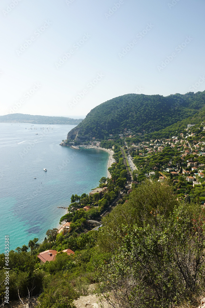 The seaside in Eze village, the French Riviera   