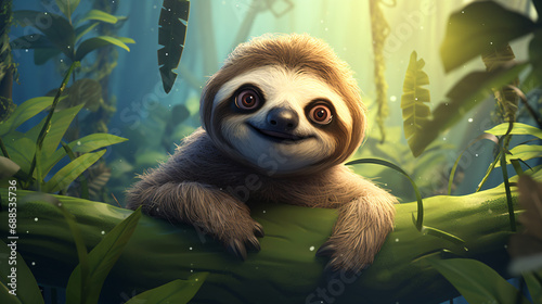 Cute Cartoon Sloth