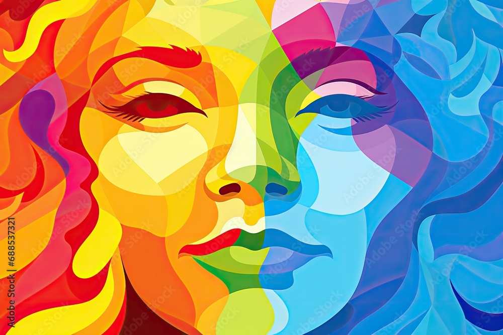 Colorful woman face