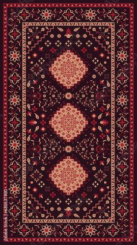 Persian rug damask pattern turkish carpet
