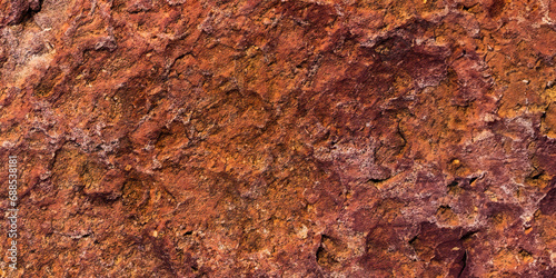 Panoramic texture of brown stone surface. Mountain texture. 