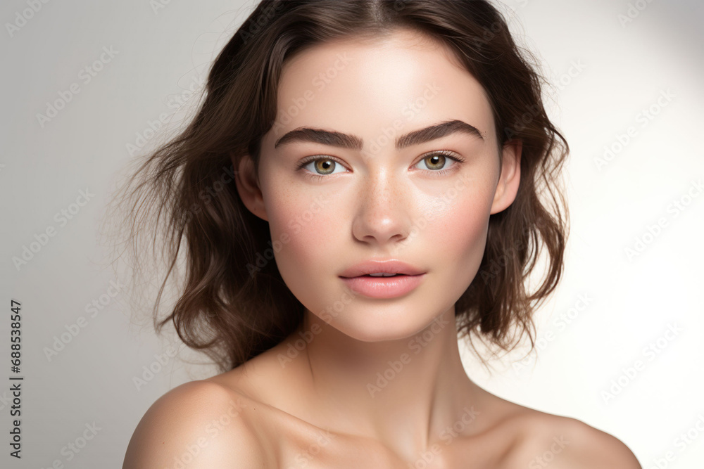 young woman portrait close up, Generative AI young woman portrait close up, Generative AI