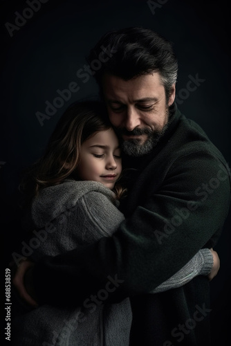 father and daughter hug for fathers day, Generative AI