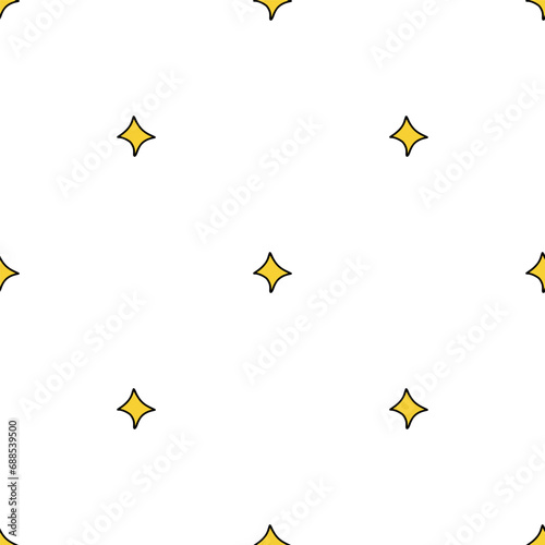 Vector elegant seamless pattern of cute geometric shapes of star, diamond, rhombus