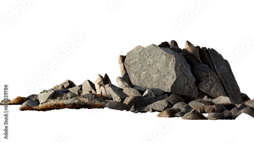 A pile of isolated stones on a white background.