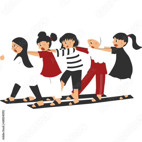 Girls in clog competition