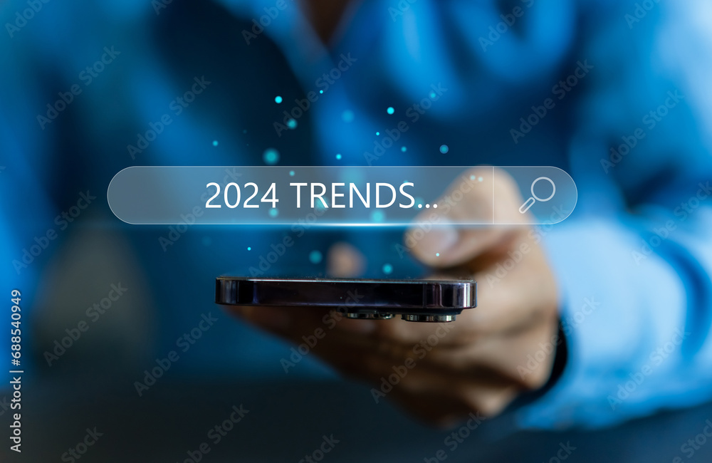Human use smartphone searching keyword of 2024 trends, business trends, fashion trends, start up, marketing, planning, technology update, year 2024, SEO, digital marketing online Human use smartphone searching keyword of 2024 trends, business trends, fashion trends, start up, marketing, planning, technology update, year 2024, SEO, digital marketing online