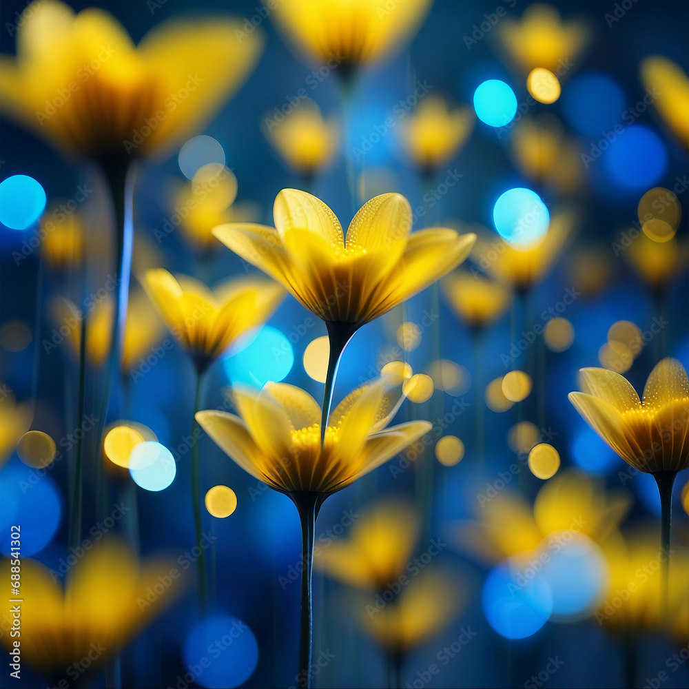 Sunset summer flower field bathing in first sun rays. Sunset summer flower field bathing in first sun rays.