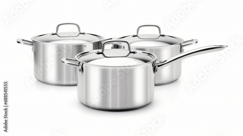 Set of Cooking silver pans