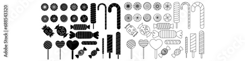 Pepermint Candy icon vector set. Sweet illustration sign collection. Candy symbol. Dessert logo.