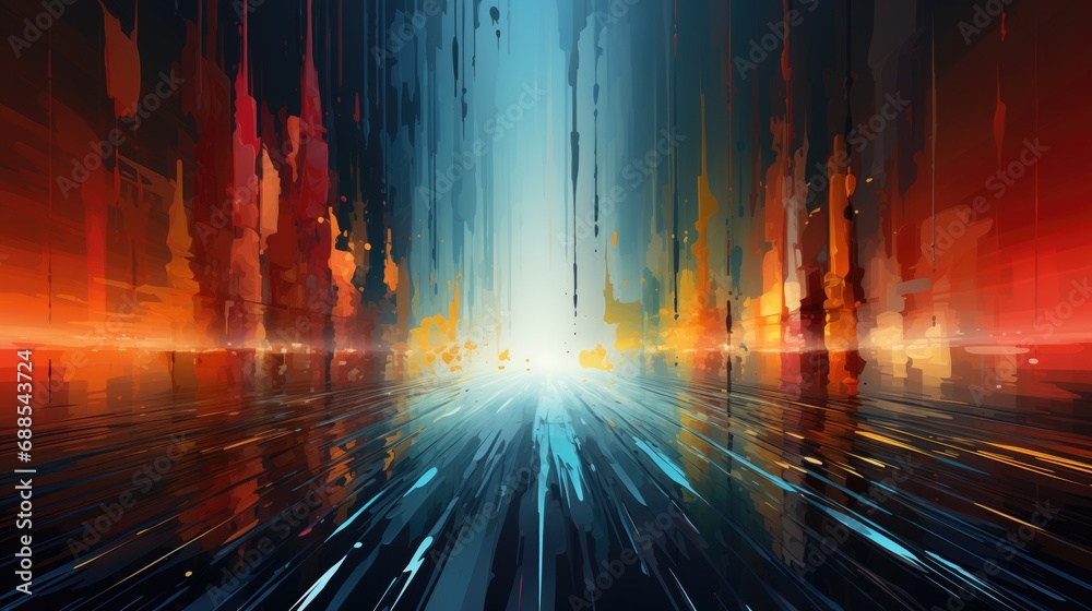 Glitch Art Style Backgrounds embrace intentional digital errors, creating abstract visual distortions—a captivating fusion of technology and art.
