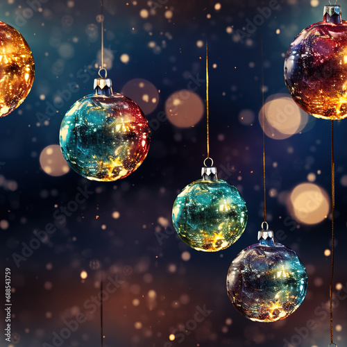 Christmas ball decoration colorful repeat pattern