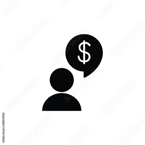 business chat icon vector , finance chat businessman talk about money sign