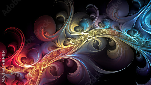 abstract curling fractal shapes background