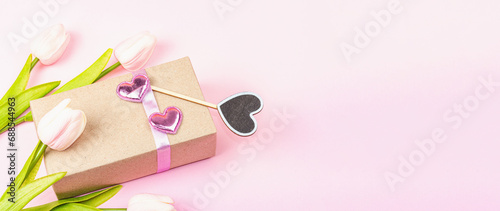 Zero waste gift concept. Handcrafted eco style, Valentine's, Mother's Day or Wedding decoration