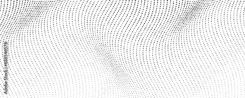Halftone monochrome background with flowing dots photo